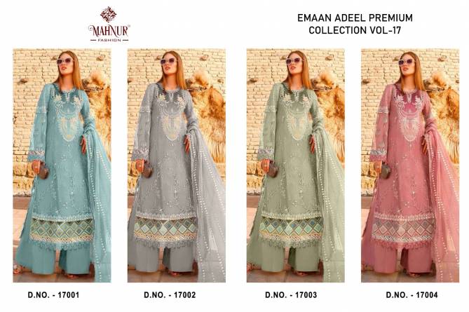 Mahnur Emaan Adeel Premium Collection Vol 17 Organza Pakistani Suits Catalog
